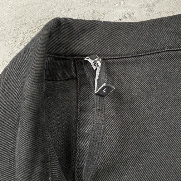 11 by Boris Bidjan Saberi S1B Black Denim Snap Front Jacket Men's Large - Picture 5 of 7